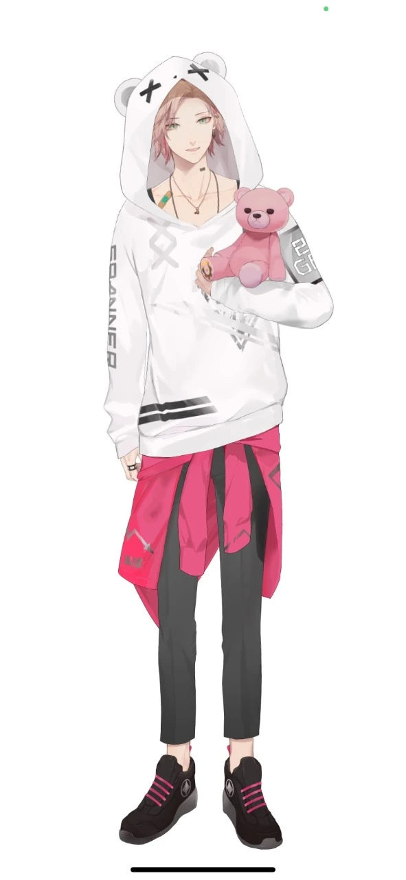 Without Jacket While Holding Plushie