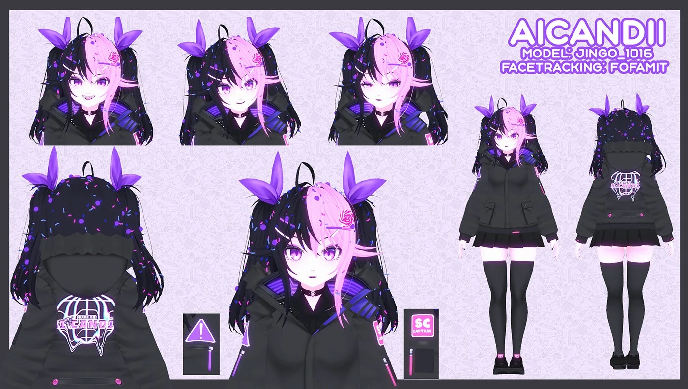 AiCandii 3D Reference Sheet by jingo_1016 and fofamit