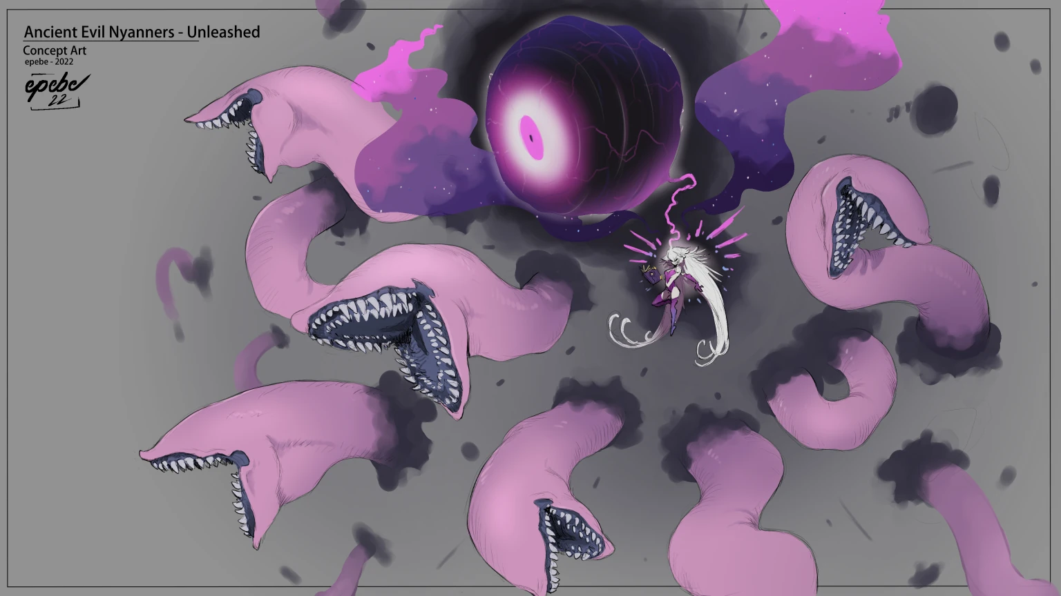 Anicient Evil Nyanners Unleashed Concept Art by epebe