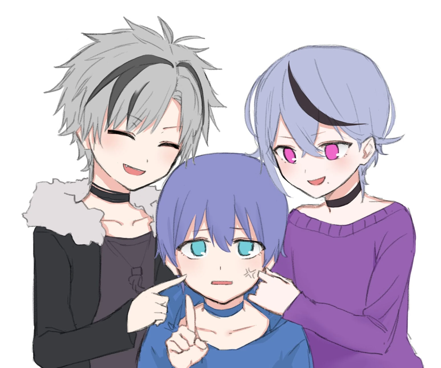 Chi-kun, Suzuki Masaru, and Rindou Mikoto<br>by Ivumemu