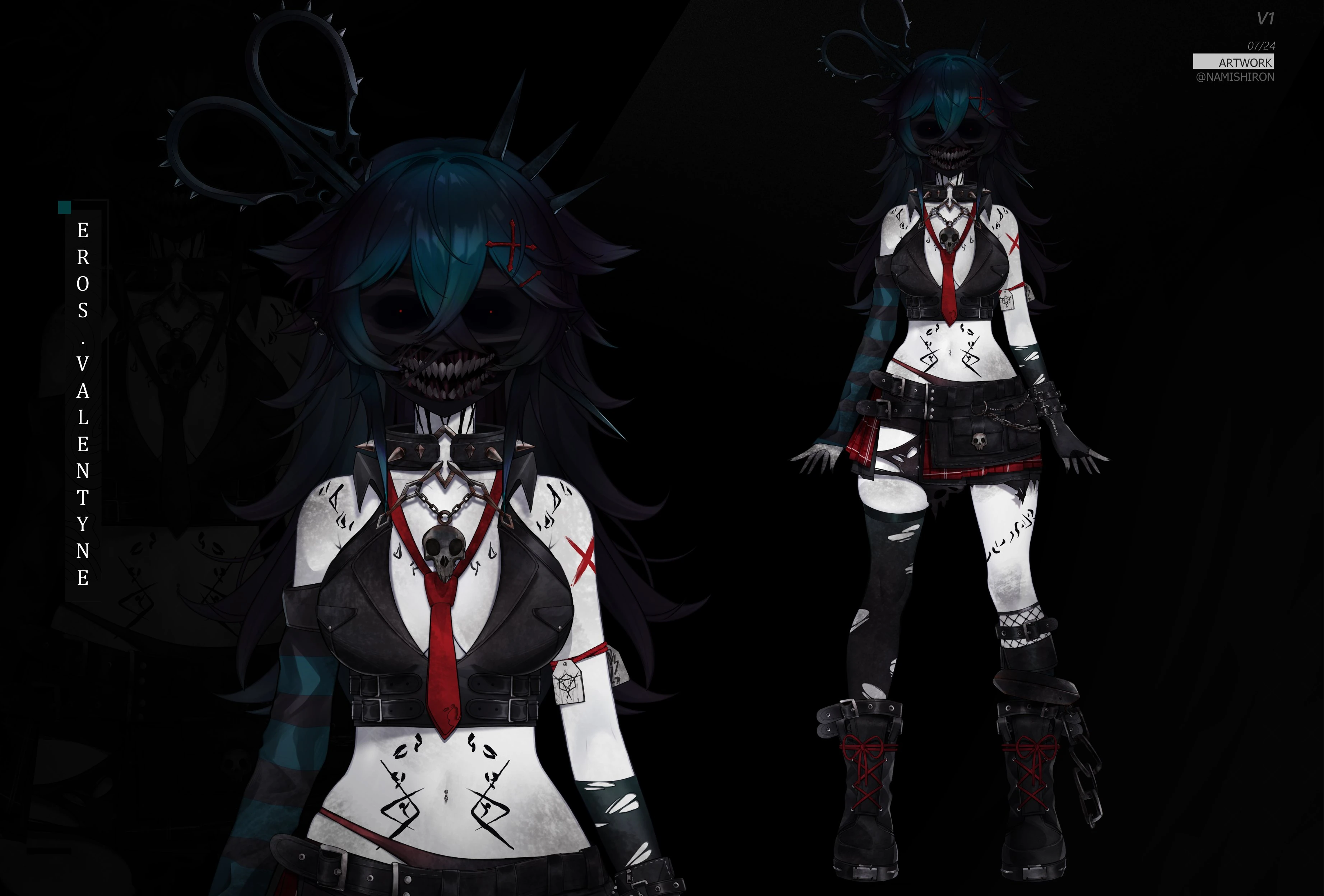 Eros New Live2D Model Reference Sheet (Monster Form) by Namishiron
