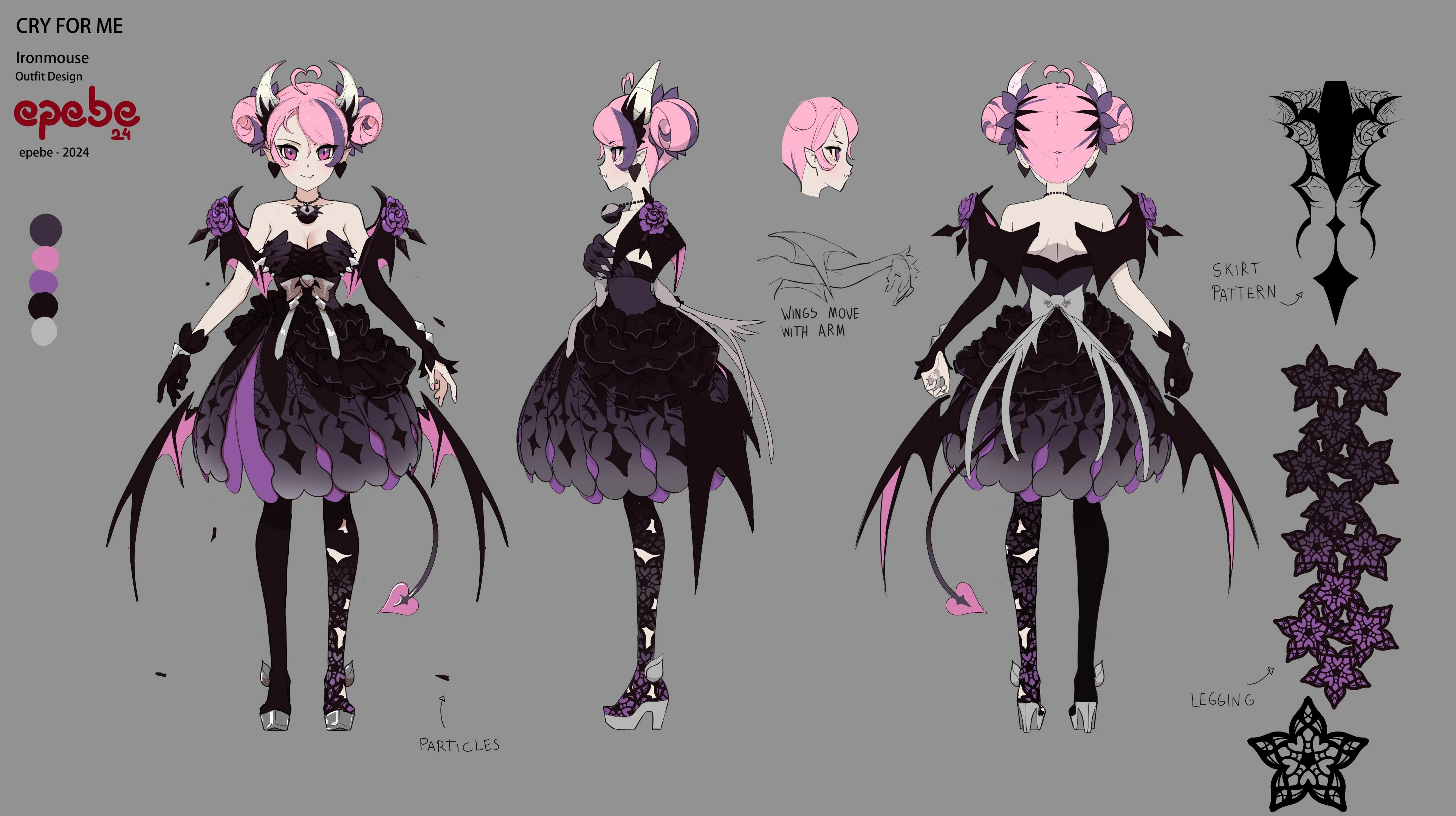Ironmouse "Cry For Me" 3D Outfit Reference Sheet<br>by epebe