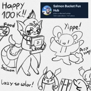 "Tuna" first time appeared in 100k subs fanart by Aoxloty.