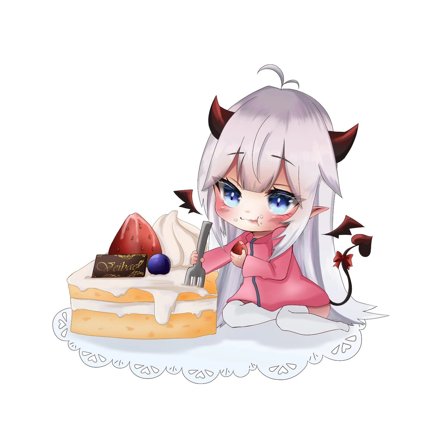 Veibae eating cake<br>by まとちゃん