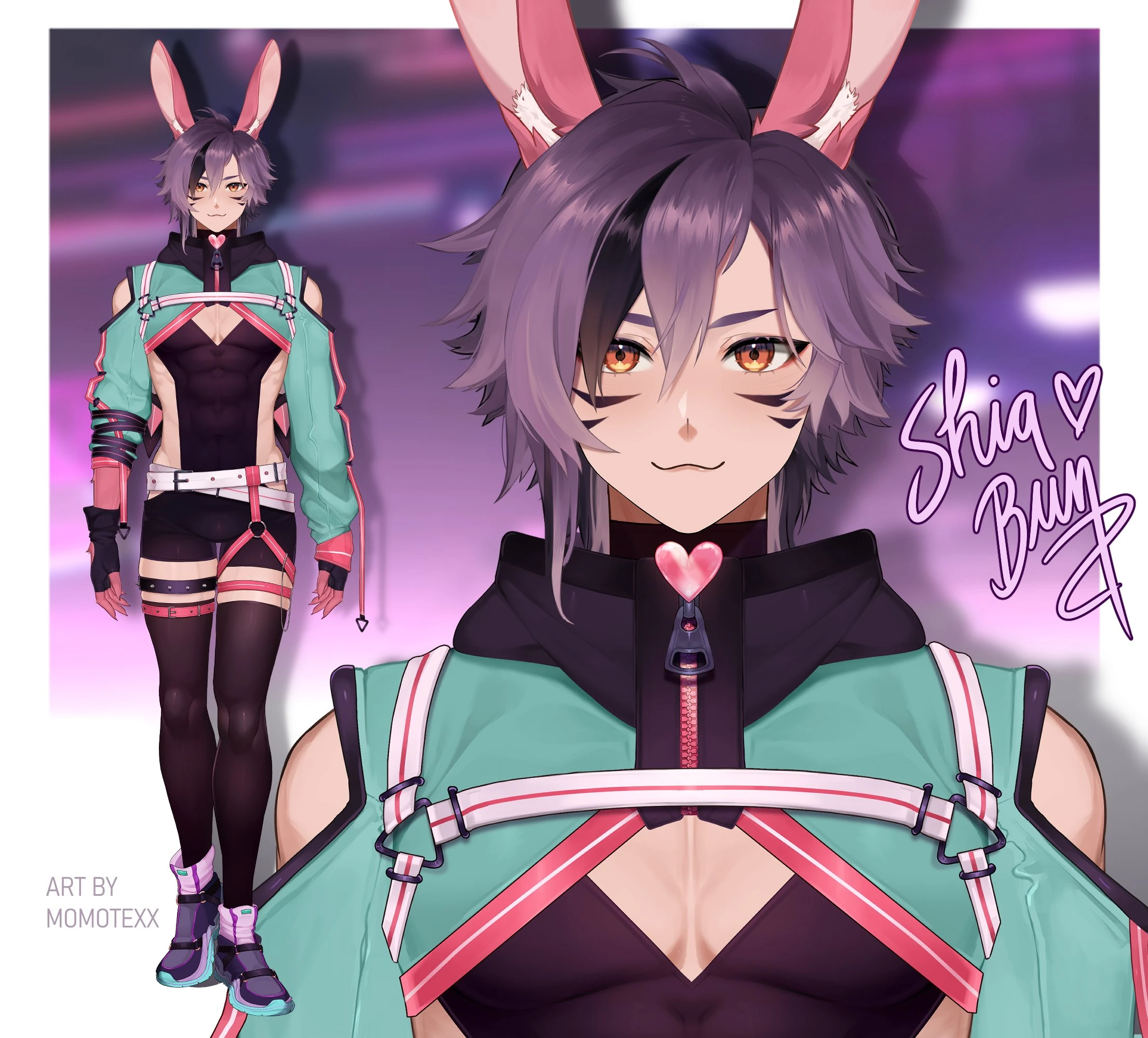 ShiaBun Full Body illustration by Momotexx (January 2023 Redebut)