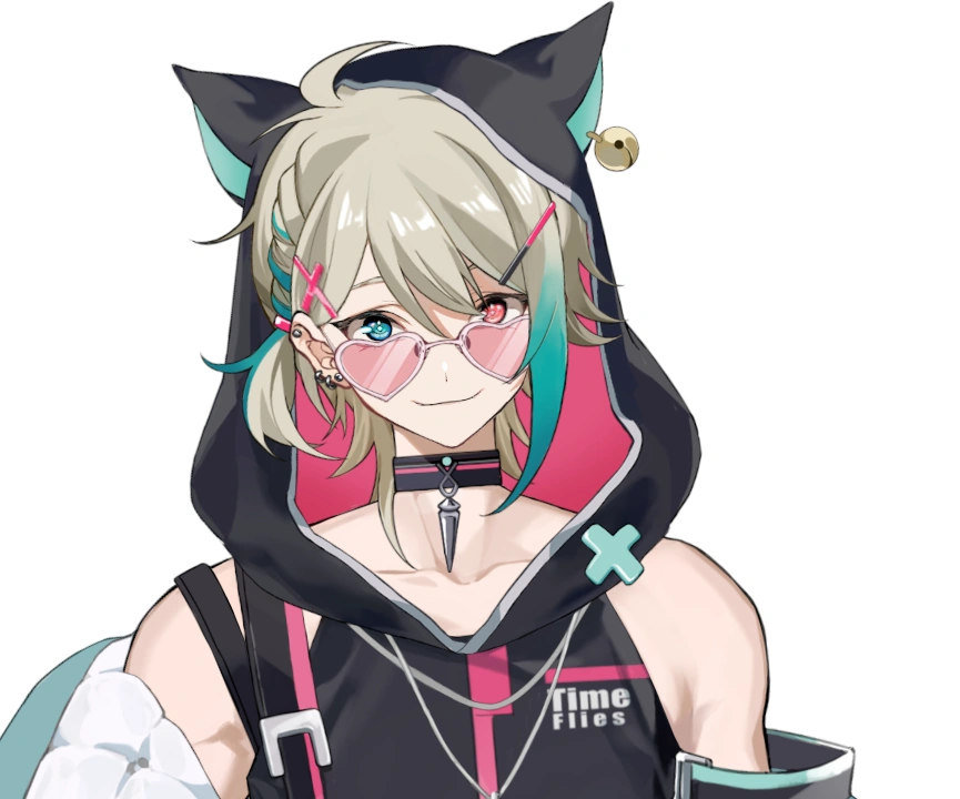 Sleeveless Hoodie With Heart-Shaped Sunglasses
