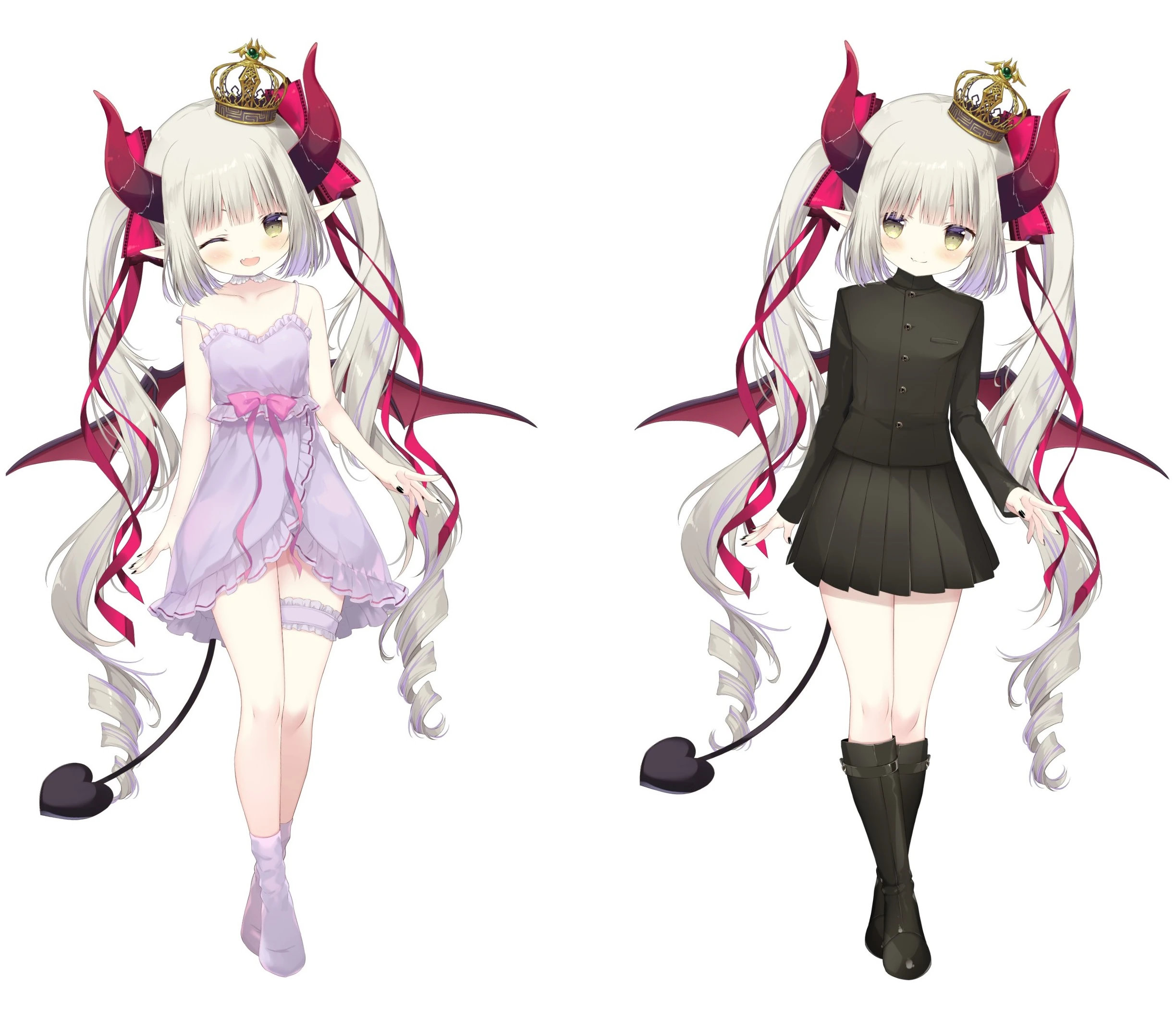 Negligee and School Uniform With Crown