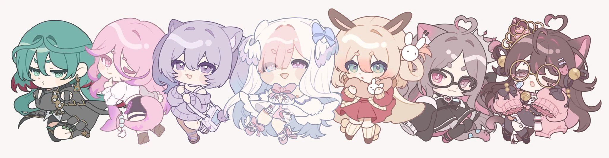 Amaya Whisper, Umi Kyoku, Relia Lace, BriAtCookieBox, Nyanami Rumi and Nyanami Ruru
