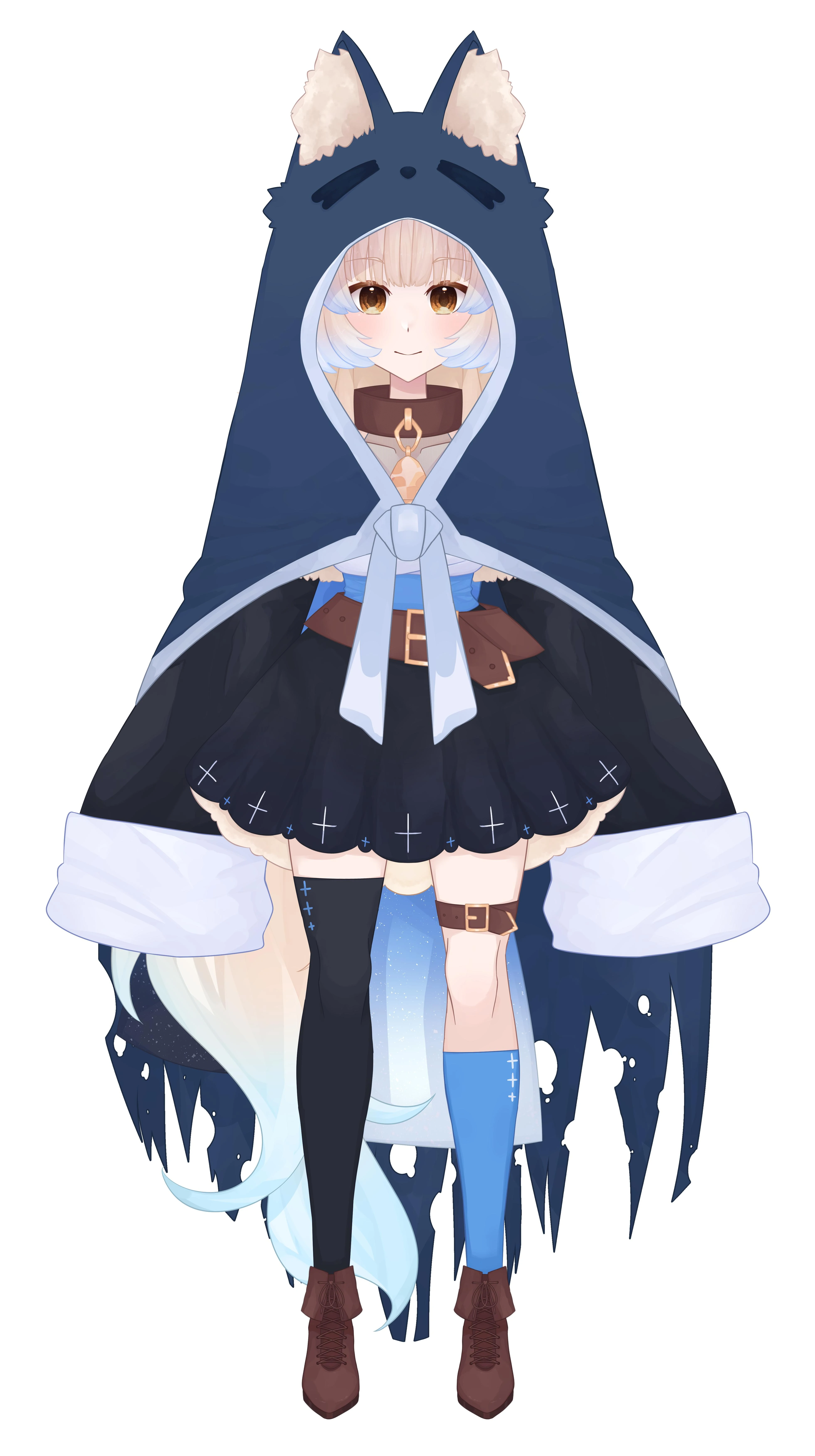 Dodo's original outfit full model with hoodie on