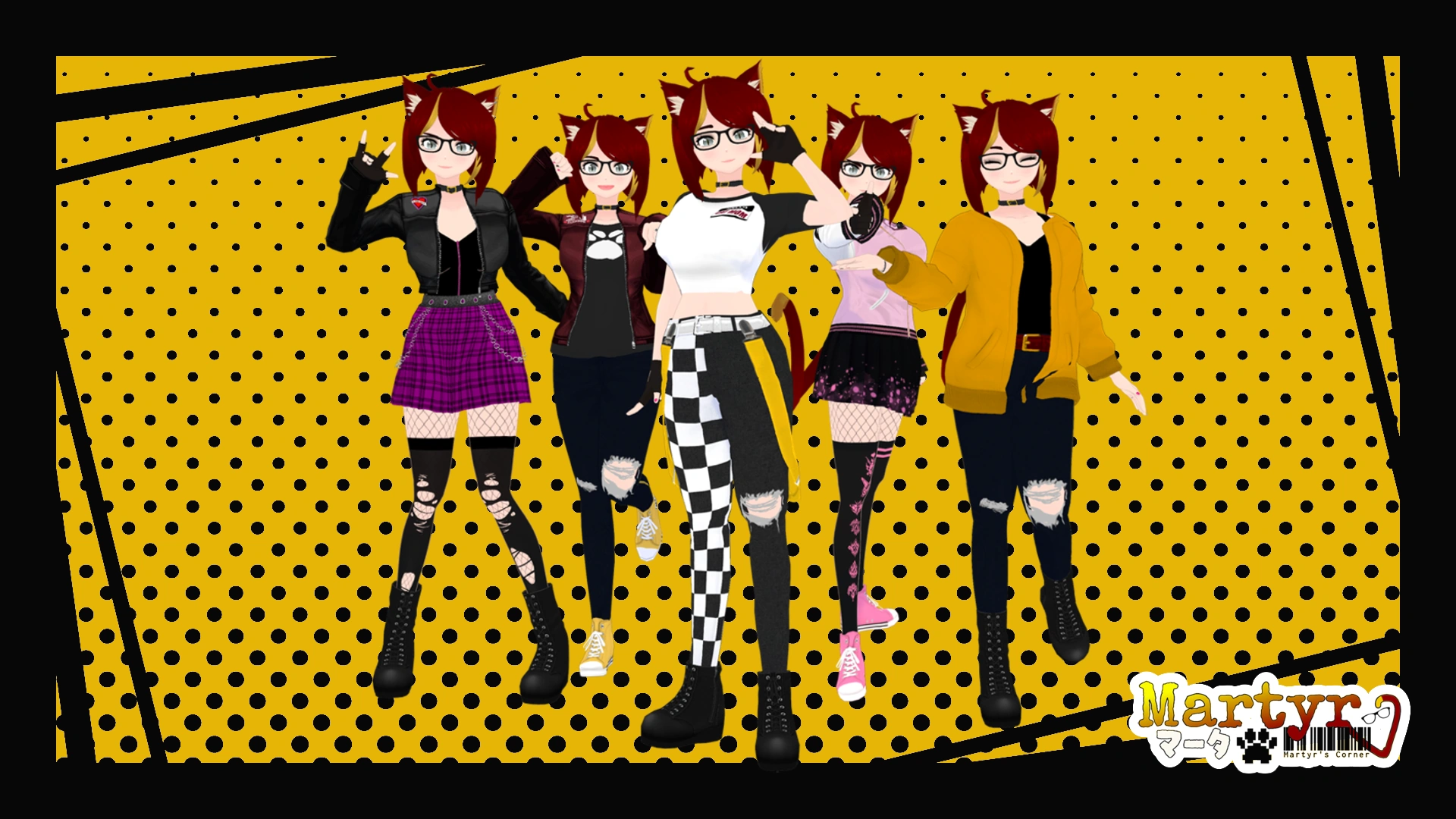 Samples of some of Martyr's outfits