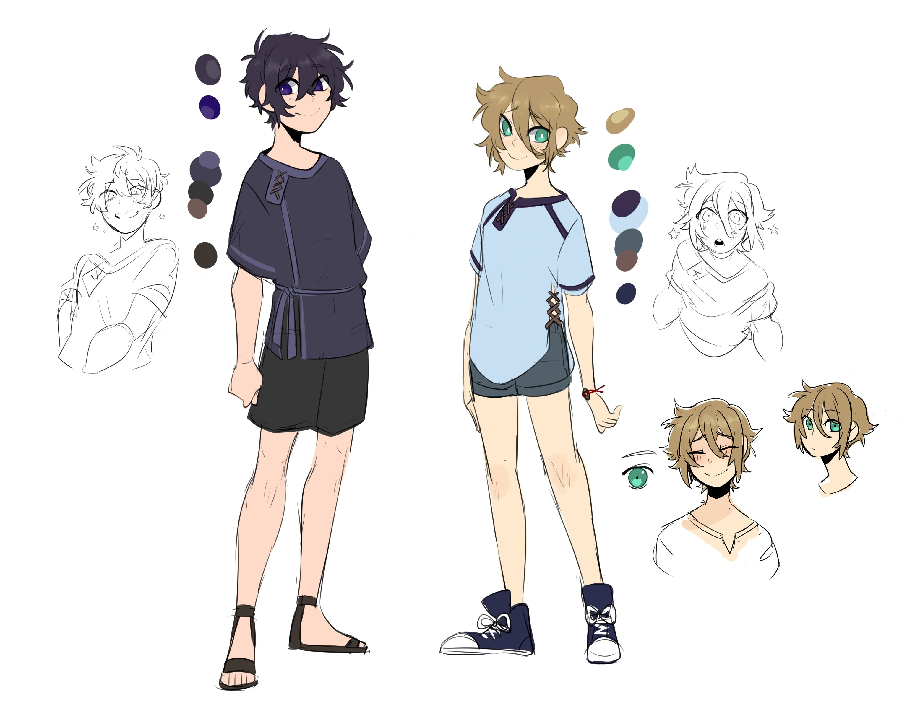 Young Shxtou and Ether's Reference Sheet for the lore introduction video<br>by ParasiticBun