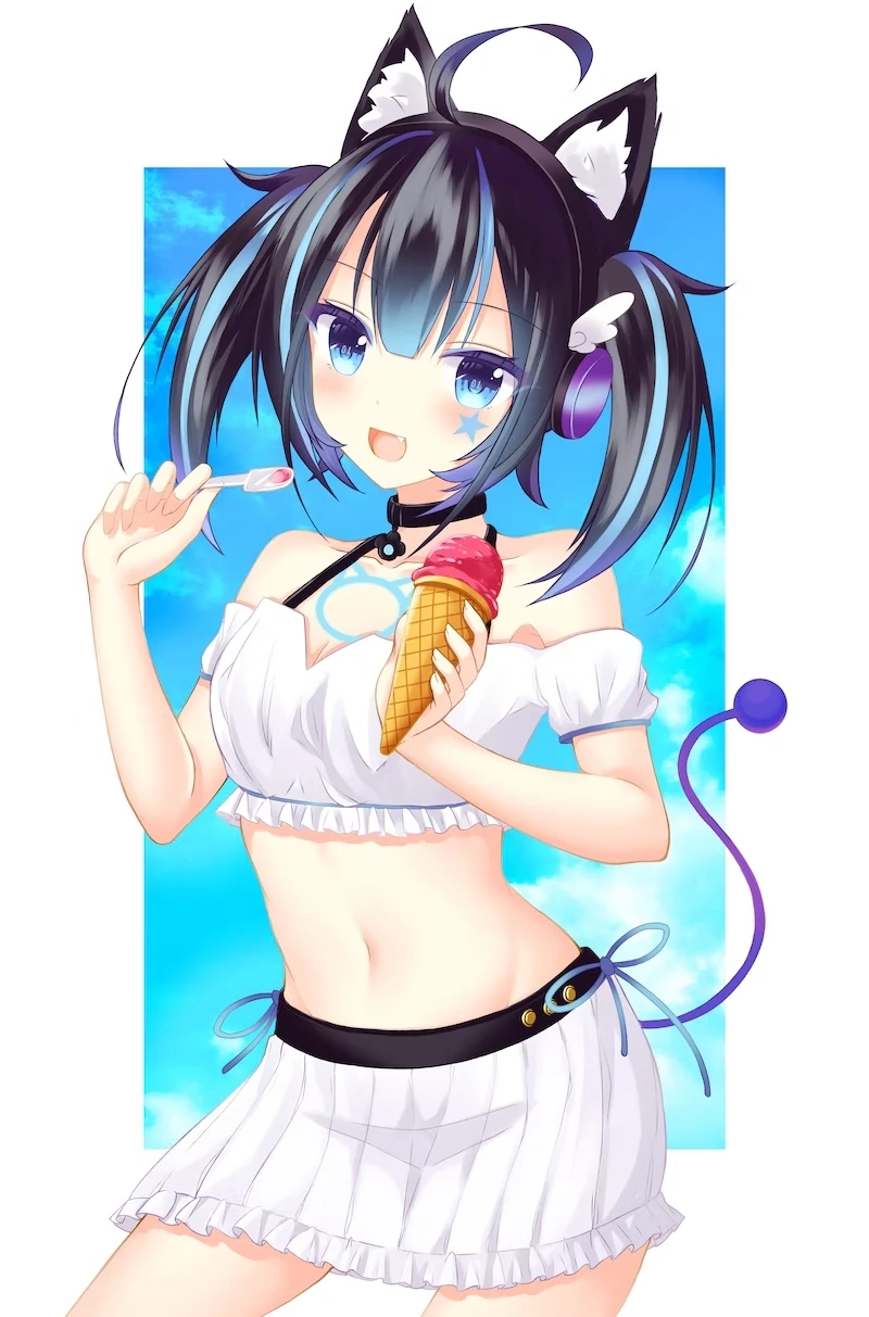 Cyan with ice cream @ydkmofu