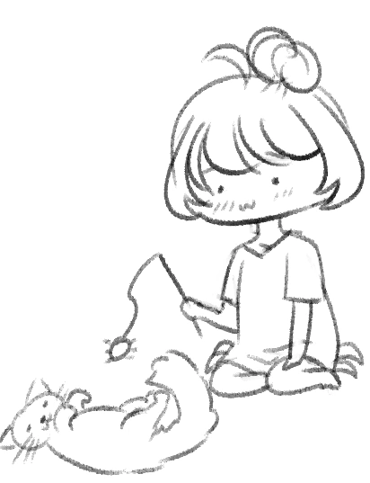Amiya and her cat