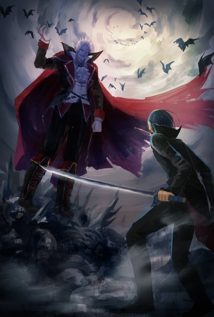 Gilzaren III vs Kenmochi Toya Illustration<br>by Yamanawosuke