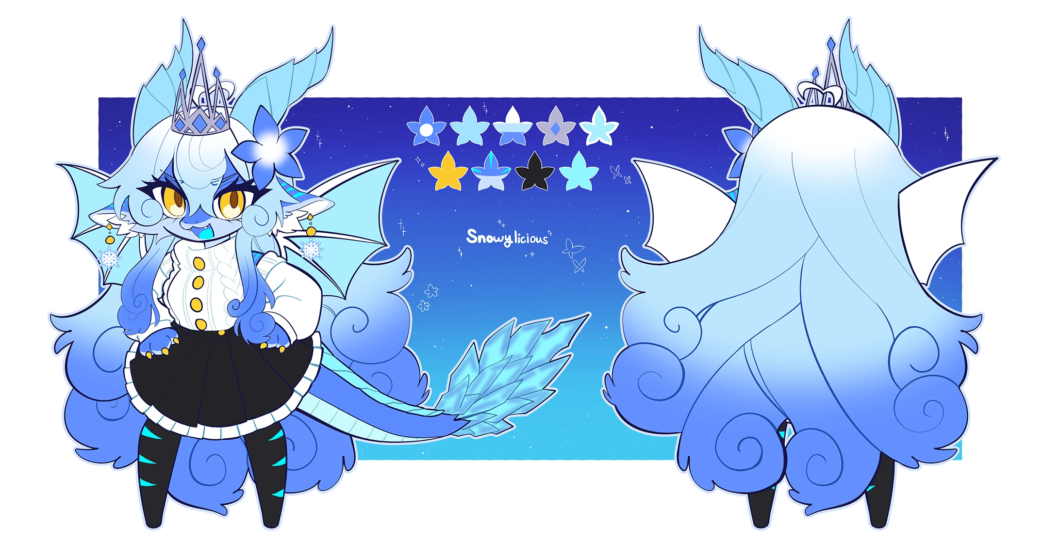Reference sheet (chibi version, aka. Smol Snowy)