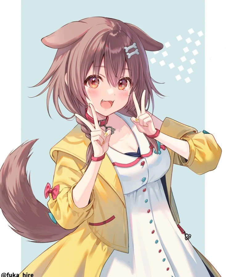 Inugami Korone 4th Anniversary Illustration<br>by Fukahire