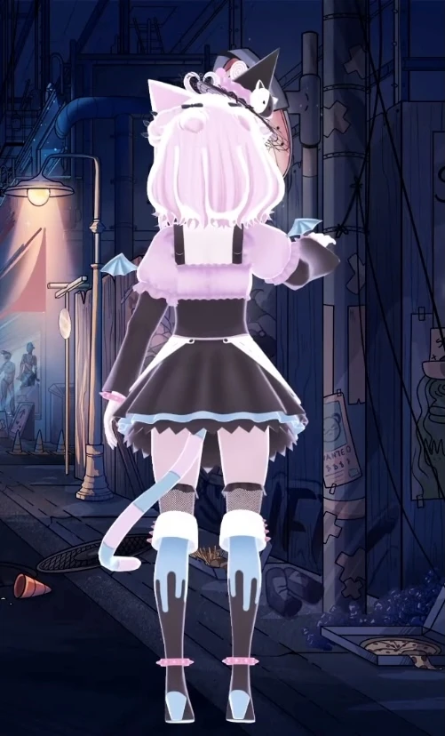 Cat Snuffy's witch costume from the back