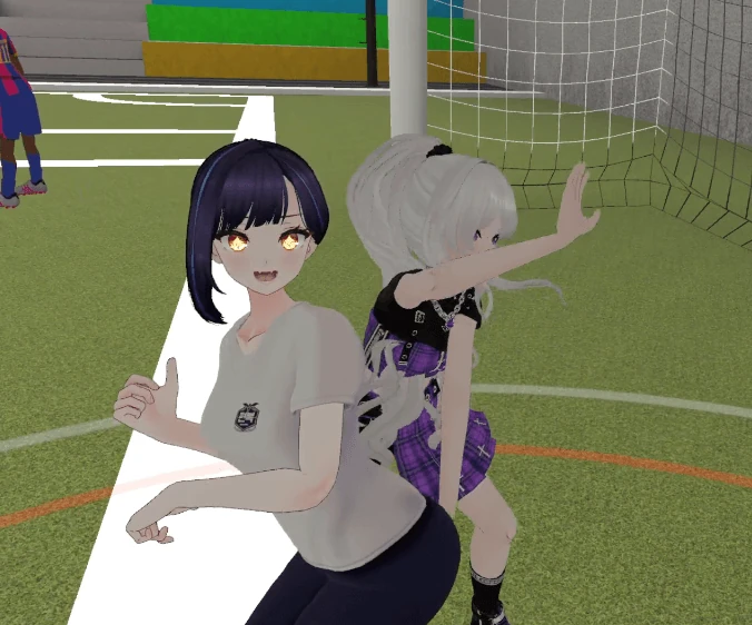 during VR football, with Ine
