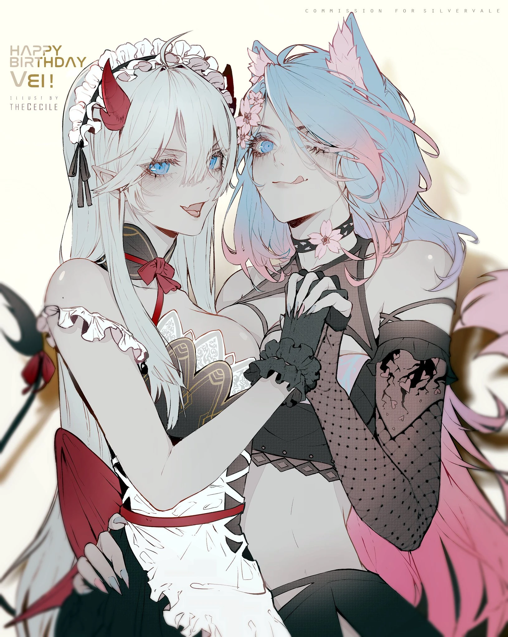 Silvervale and Veibae<br>(by Cecile)