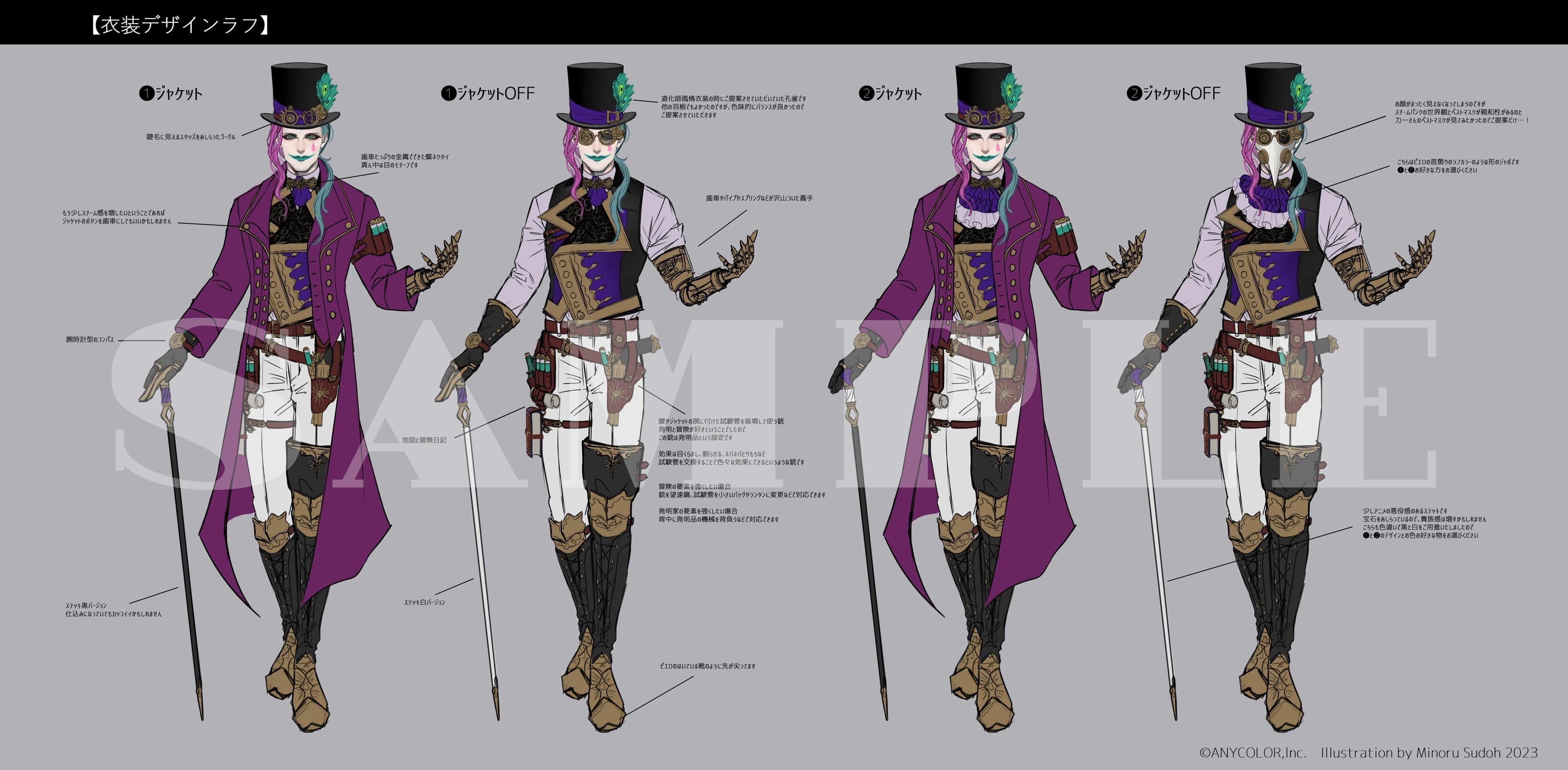 Steampunk Outfit Reference Sheet<br>by Sudou Minoru