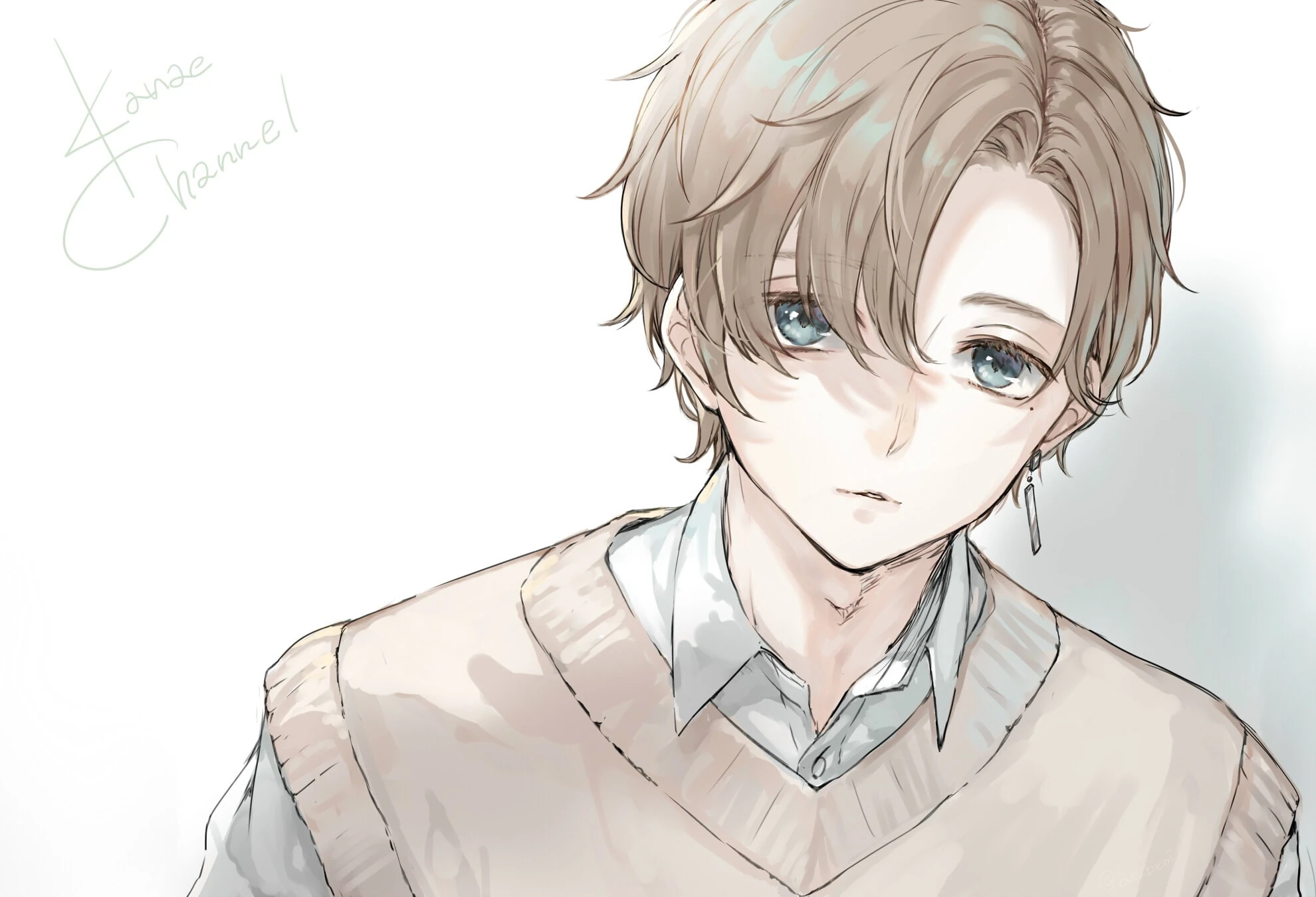 White Casual Outfit and 500,000 Subscribers Illustration<br>by Aotobeni