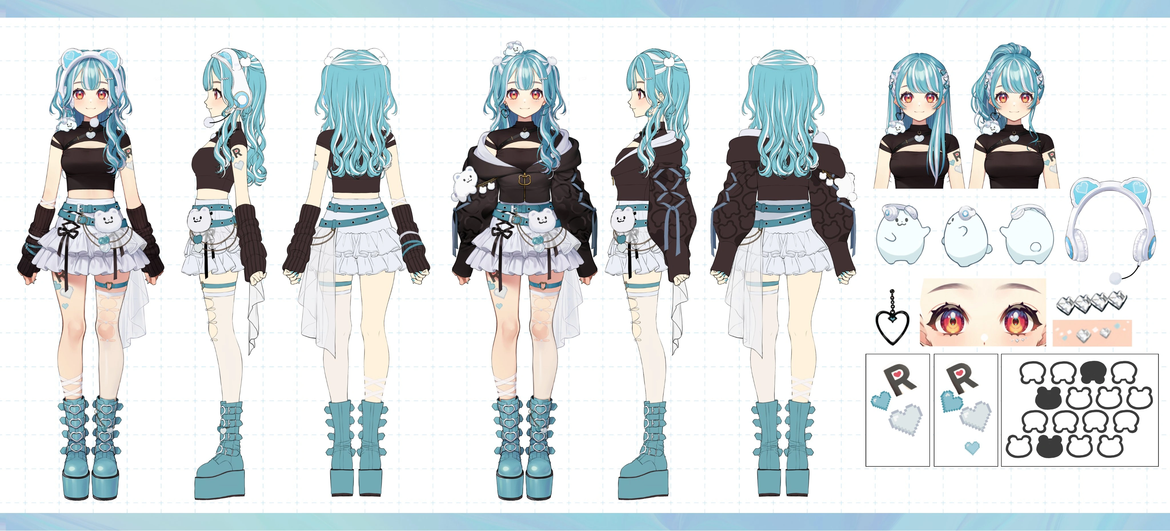 Subculture Gamer Outfit Reference Sheet