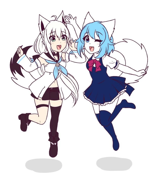 Wolfy and Shirakami Fubuki