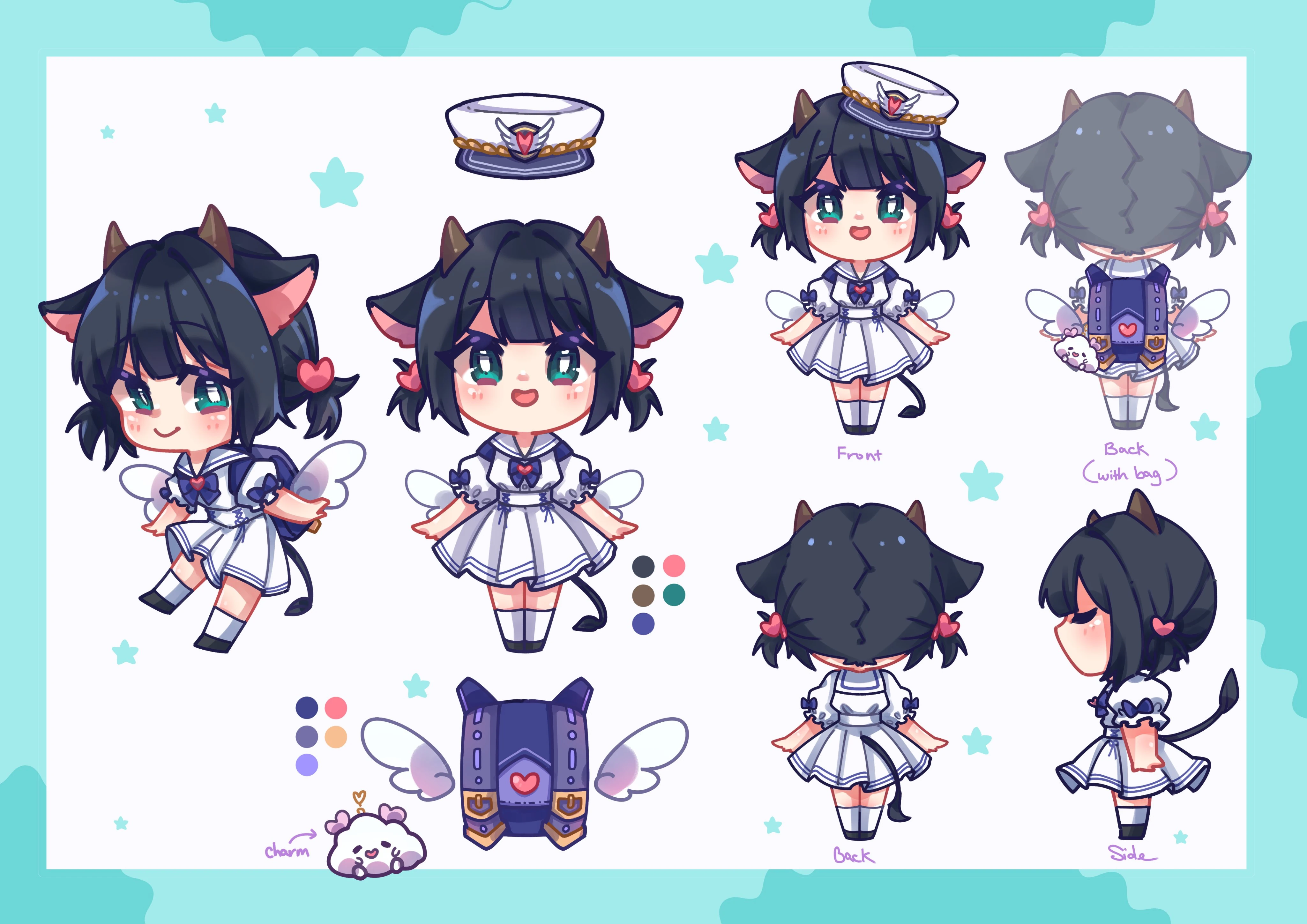 3D chibi Sailor outfit reference sheet<br>by TAPIO