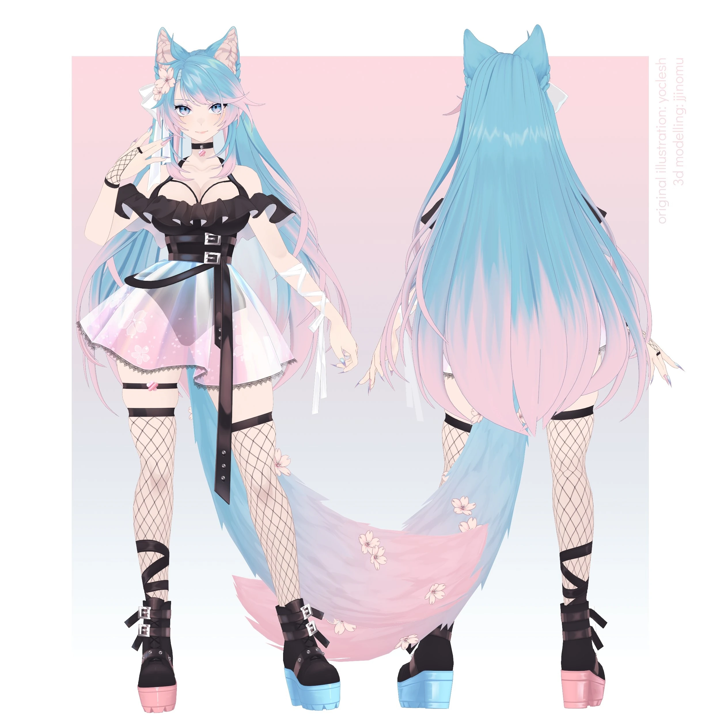 Silvervale summer outfit 3D ref by jjinomu