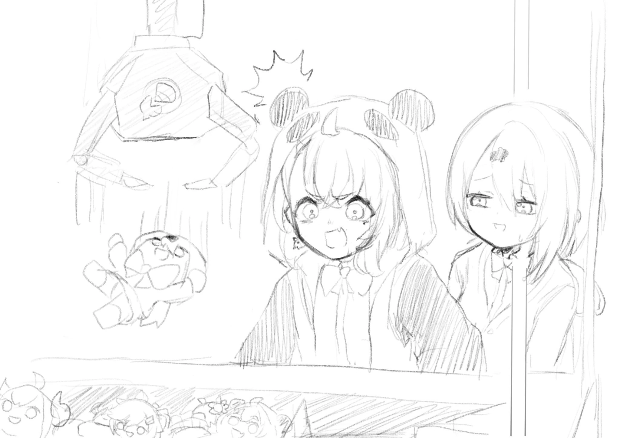 SakuYui Crane Game Illustration by Soranaki