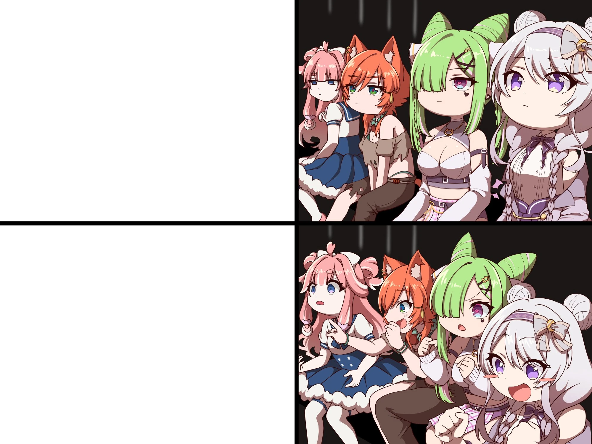 [https://twitter.com/EliaStellaria/status/1655584635160494080 The Buddies in a meme template]