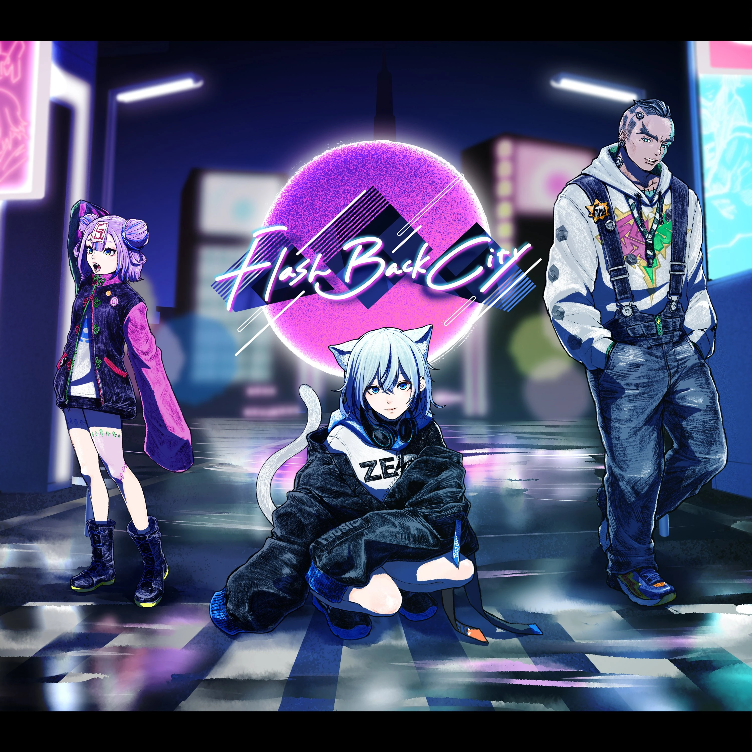 Artwork for the EP Flash Back City with Tsumugine Rei<br>(by Kamipyasso)