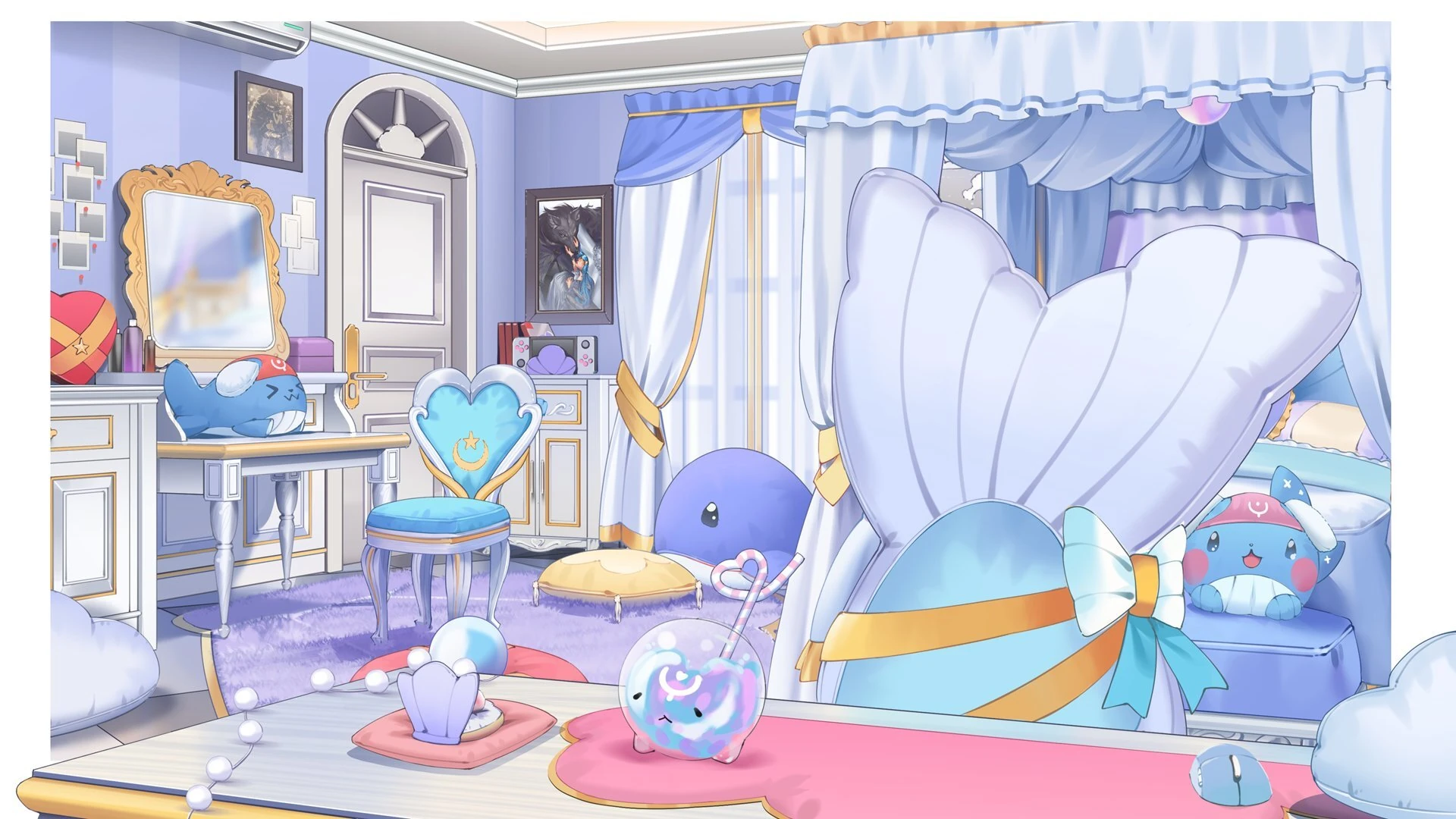 Princess Room Background With Desk and Chair by Keira