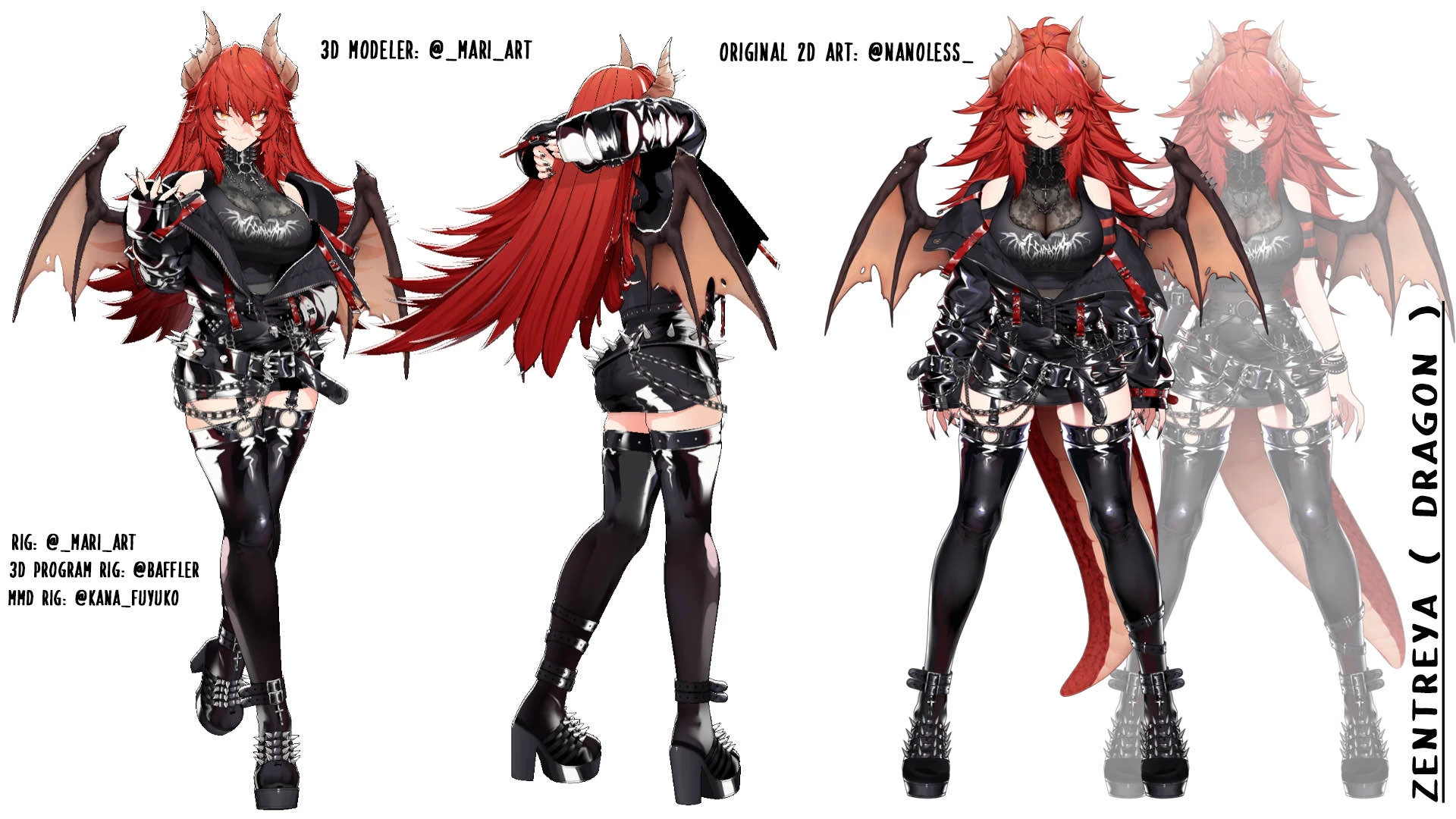 Zentreya Rocker Dragon 3D Concept Art Part 1 by Mari_Art