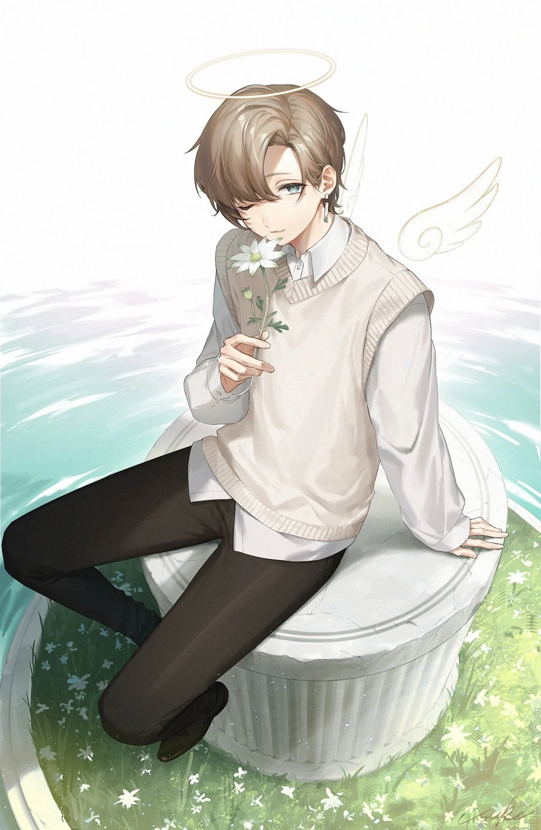 White Casual Outfit Illustration<br>by U-suke