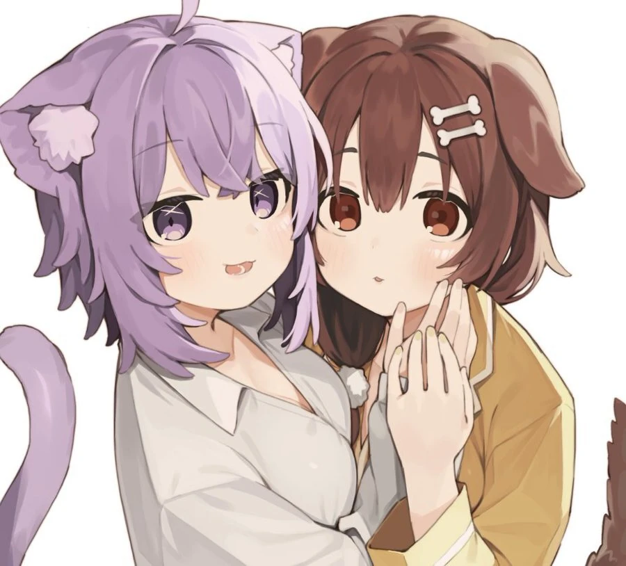 Nekomata Okayu and Inugami Korone<br>by Ceramic06