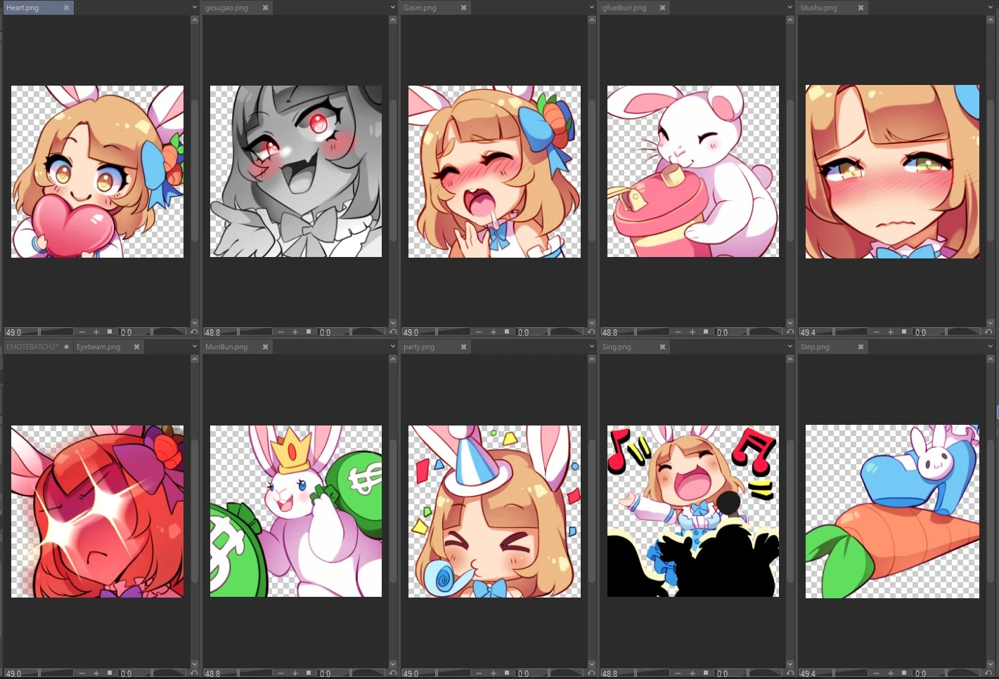 Bunny GIF Emotes 4 by Alfyria