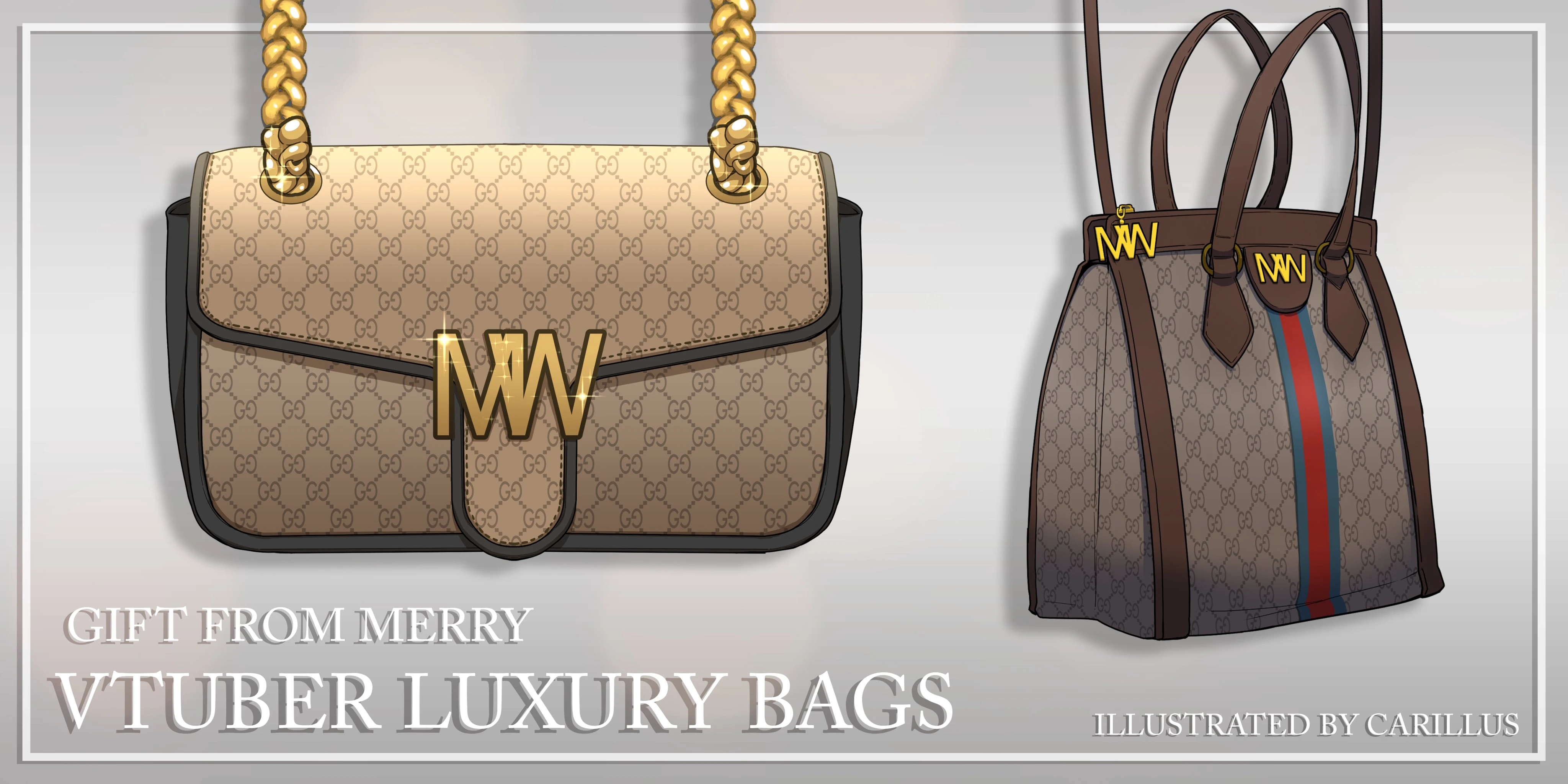 Gucci-inspired handbag Vtuber asset