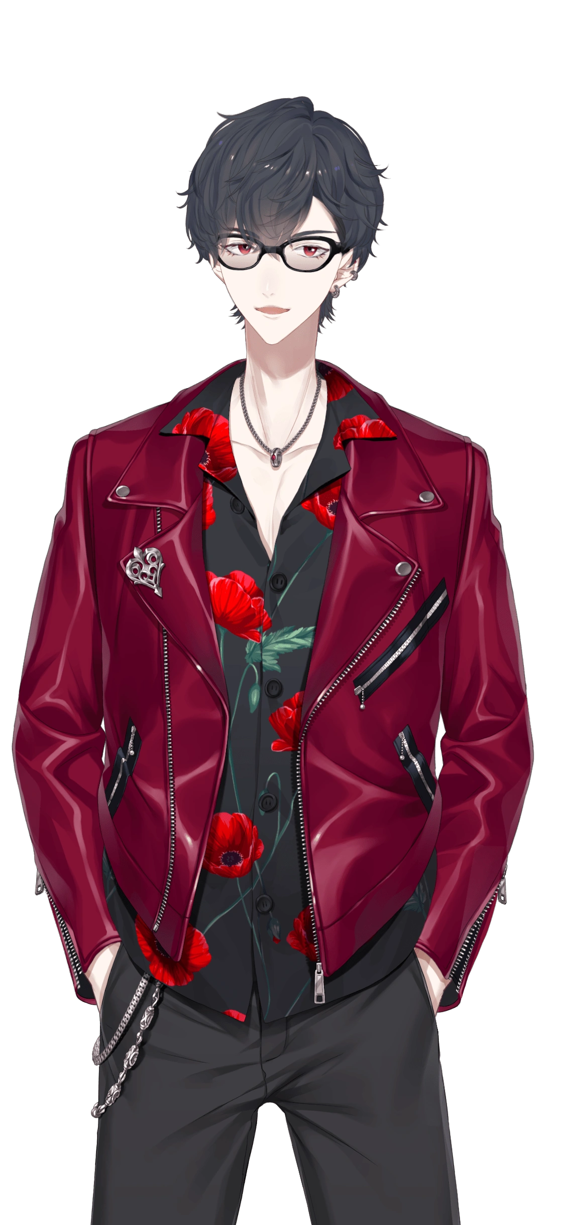 Rider Jacket and Patterned Shirt Outfit