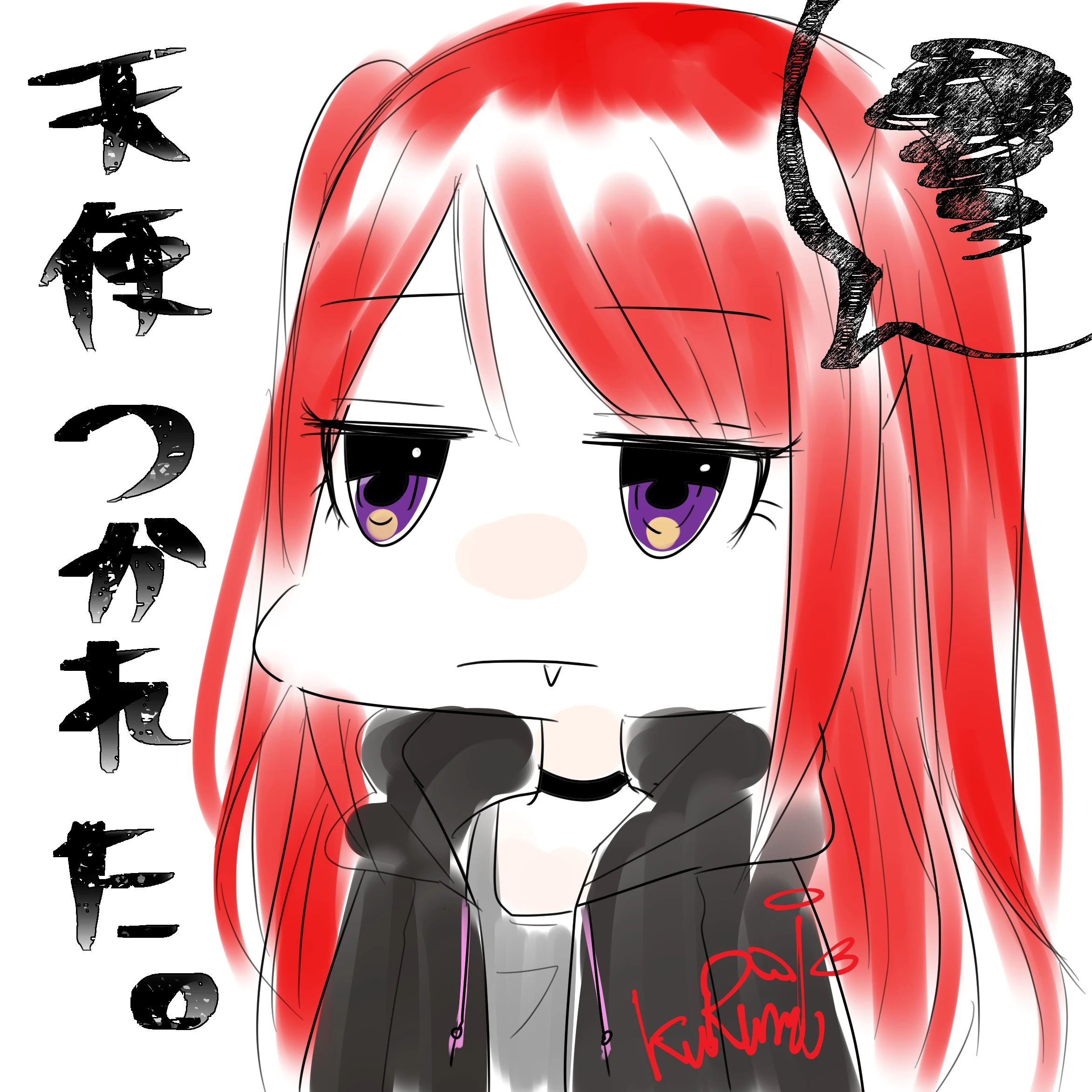 A drawing of Kurumi's design from her first video