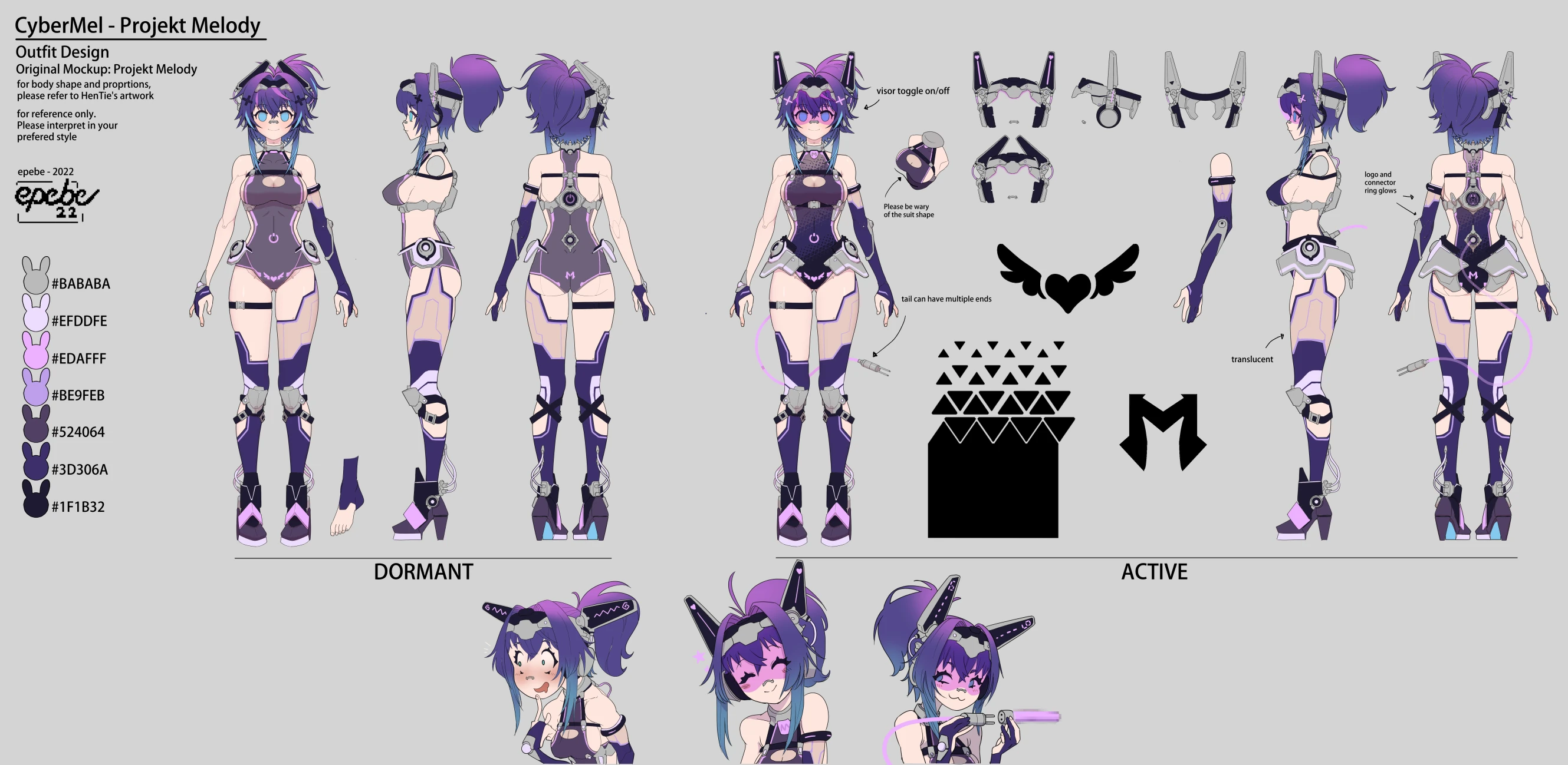 CyberMel Ref Sheet by epebe