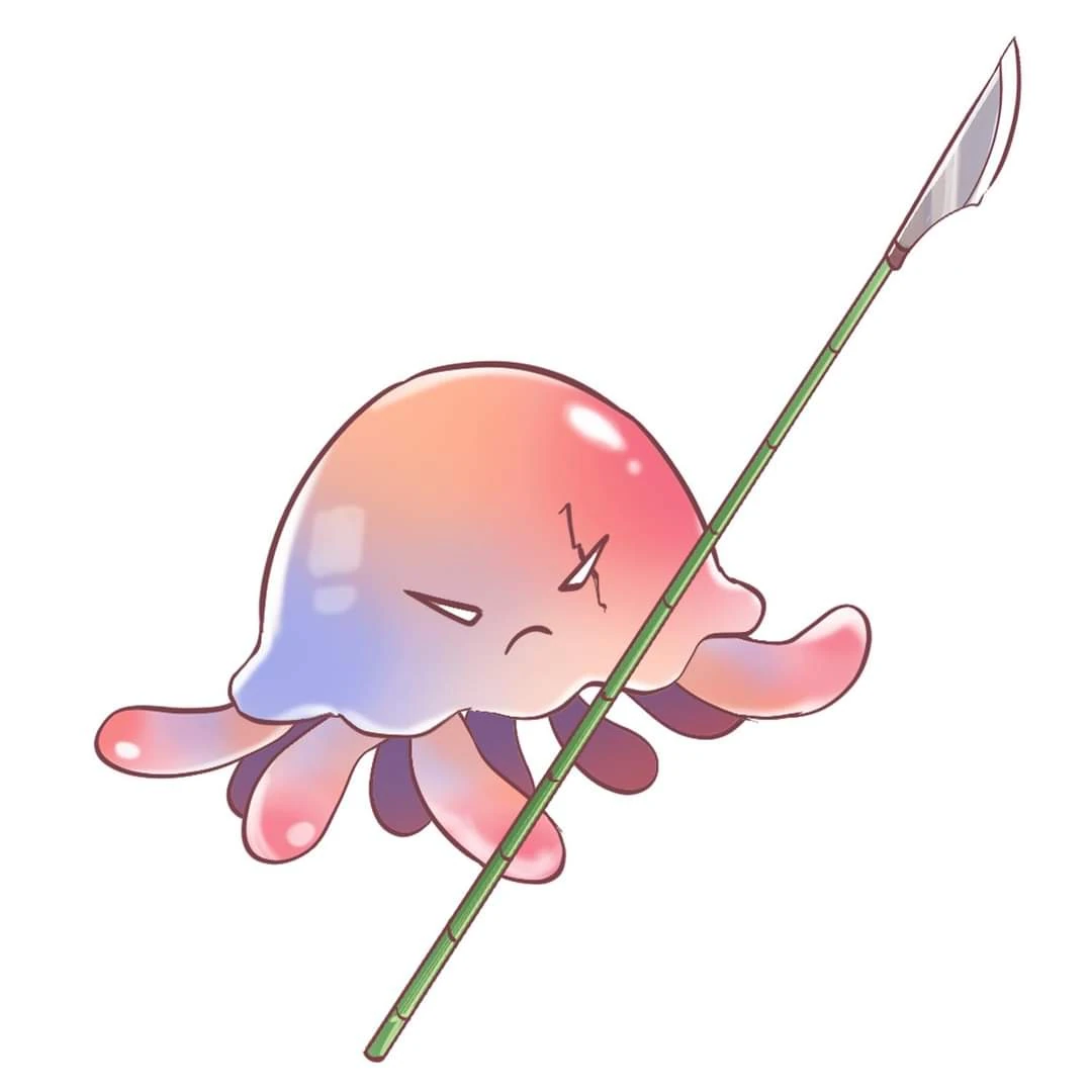 Gin's Jellyfish armed with a bamboo spear by Nguyễn Phương Linh