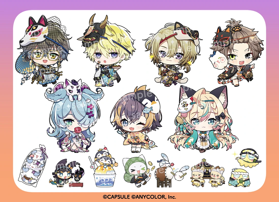 NIJISANJI EN x OU-EN Cafe Collaboration Chibis<br>by Shinoda Mame