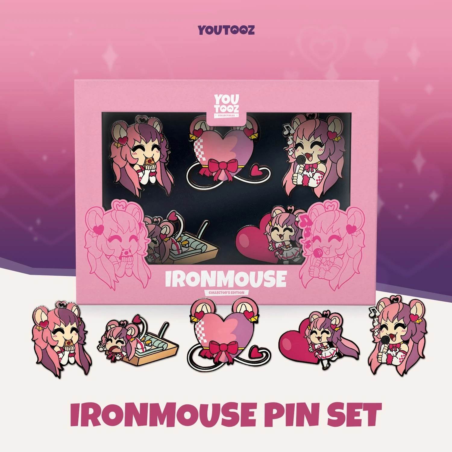 Ironmouse x youtooz Pin Set