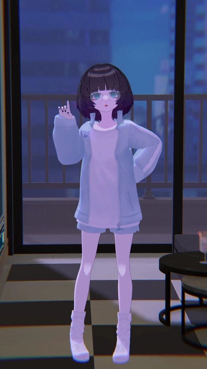 3D Blue Jacket Full Body