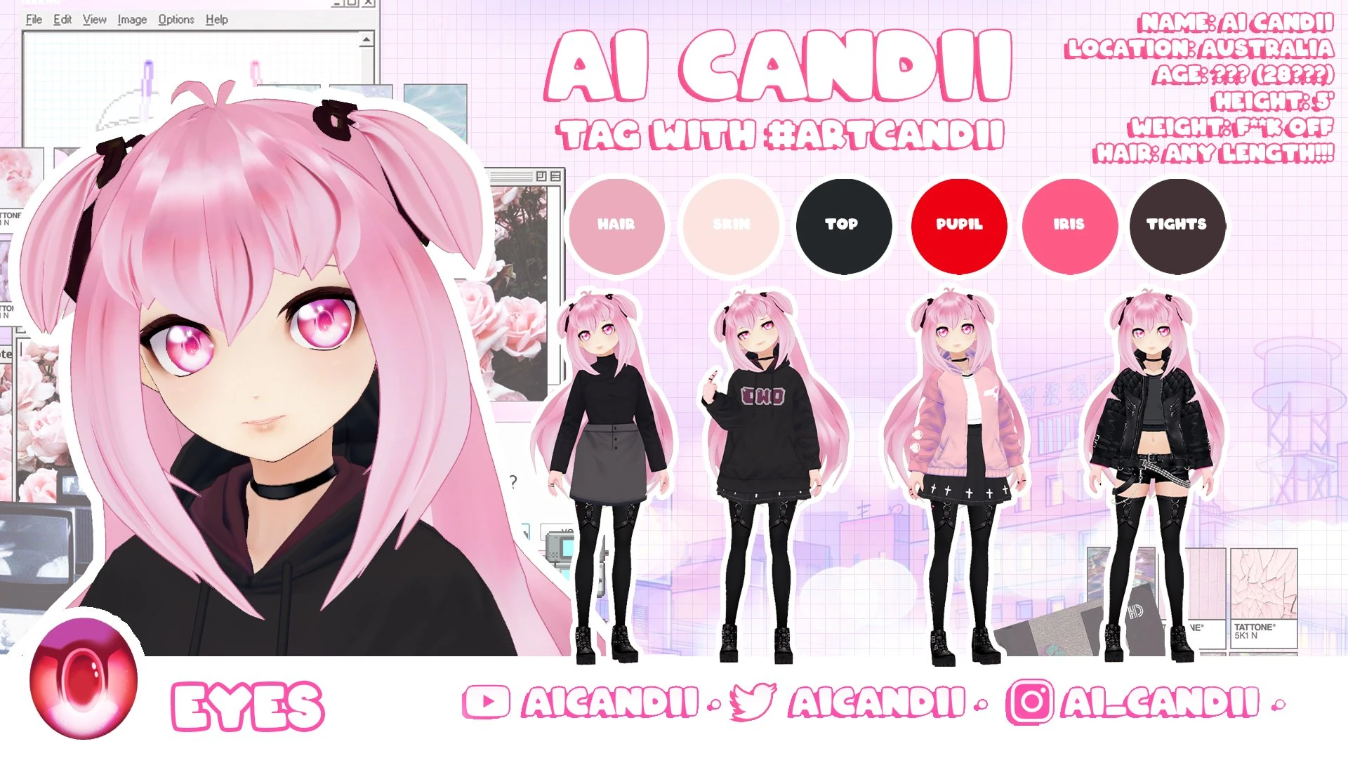 AiCandii's old 3DModel Ref by herself