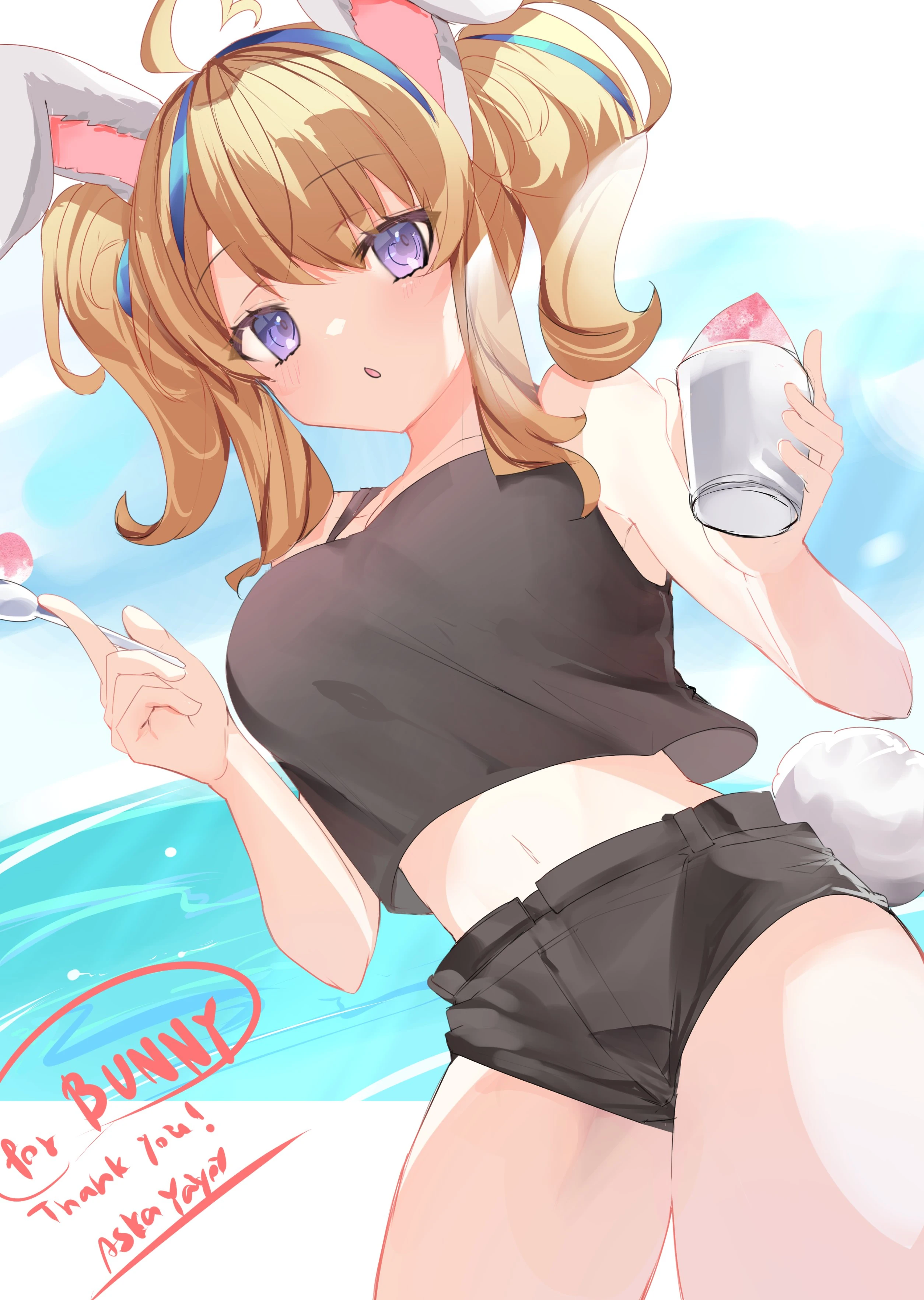 Bunny on a hot summer day by gurivinesyu
