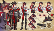 Pirate Costume Model Reference Sheet by Senzaki Makoto