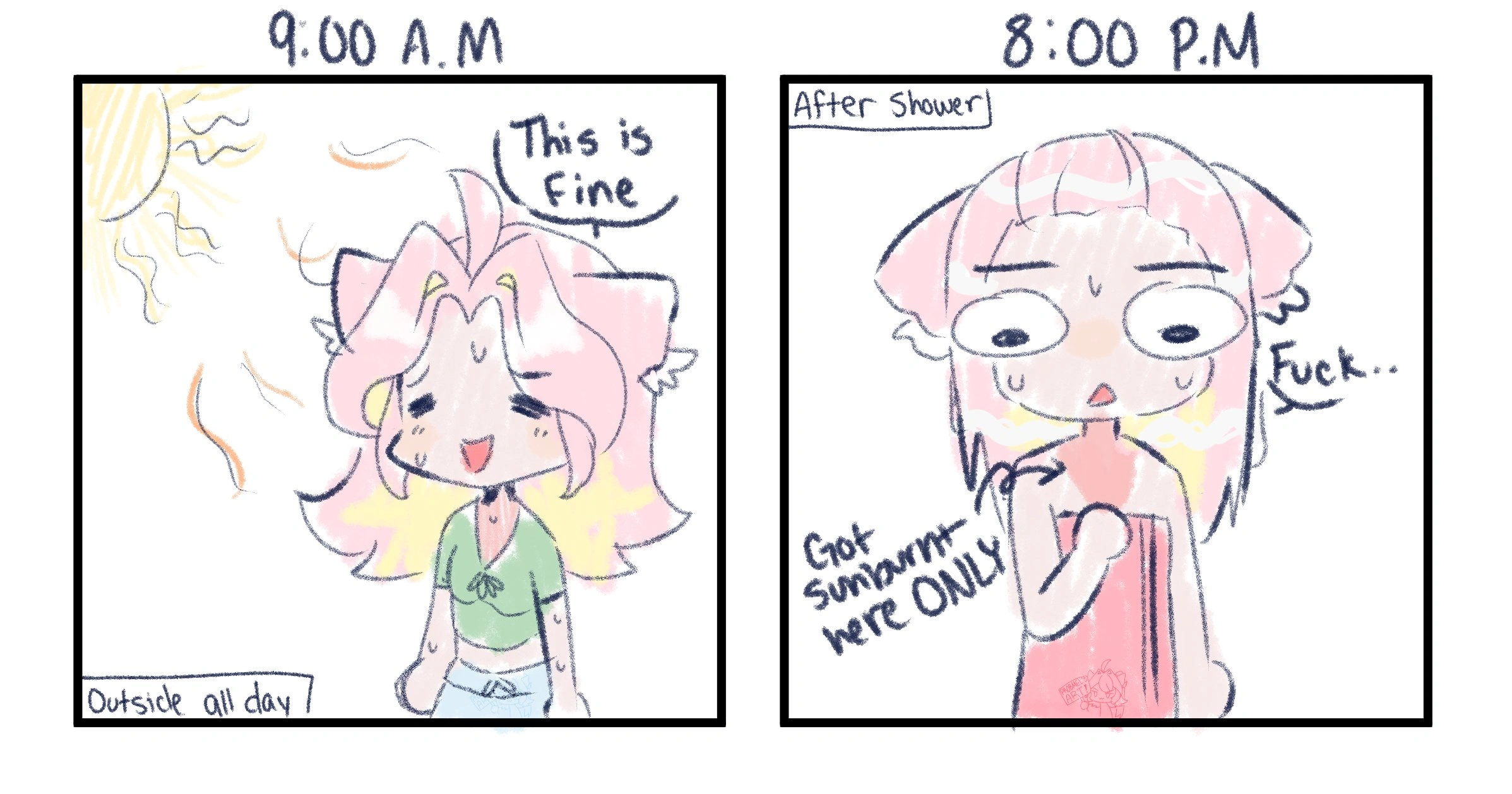 Mel sunburn comic