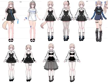 Gothic Style Outfit Concept Illustration